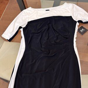 Anne Klein Black and White Midi Dress XL